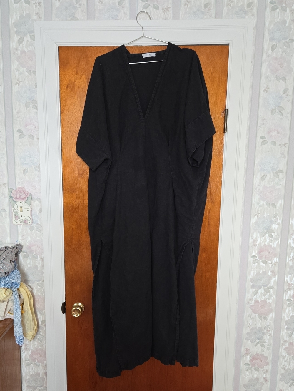If I Fell Mamene Black Throw on Dress in Linen